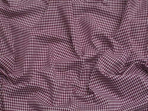 Minerva Core Range 1/8 inch Check Vintage Gingham Fabric Wine