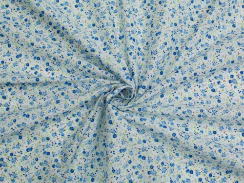 Printed Polycotton Fabric Blue