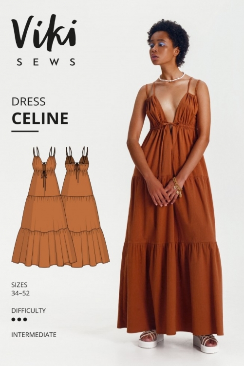 Vikisews Paper Sewing Pattern Celine Dress
