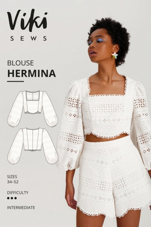 Vikisews Paper Sewing Pattern Hermina Blouse