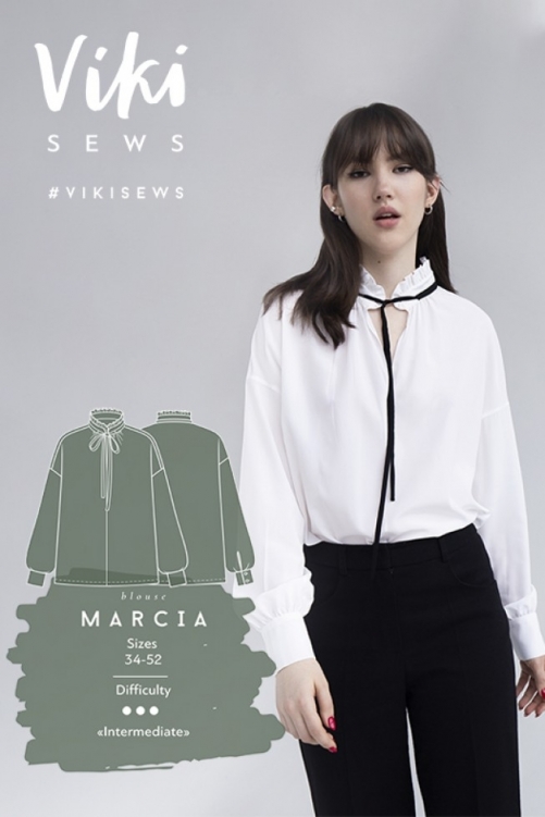 Vikisews Paper Sewing Pattern Marcia Blouse
