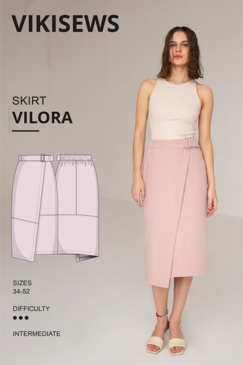 Vikisews Paper Sewing Pattern Vilora Skirt