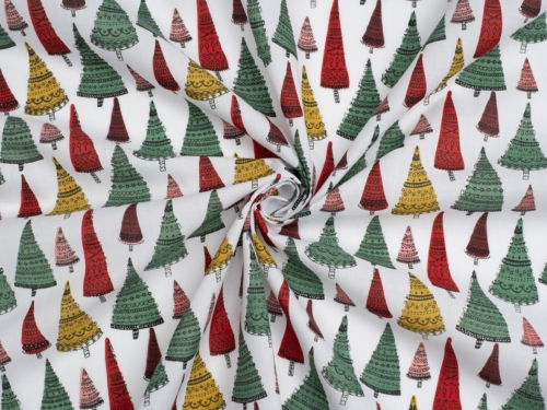 Printed Polycotton Fabric White