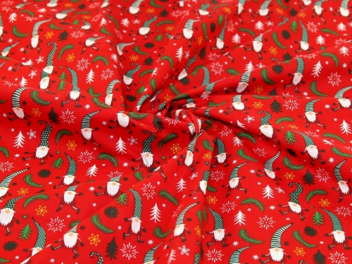 Printed Polycotton Fabric Red
