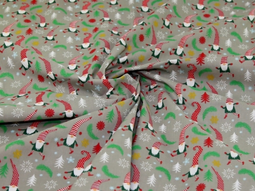 Printed Polycotton Fabric Grey