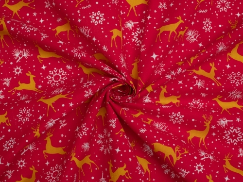 Printed Polycotton Fabric Red