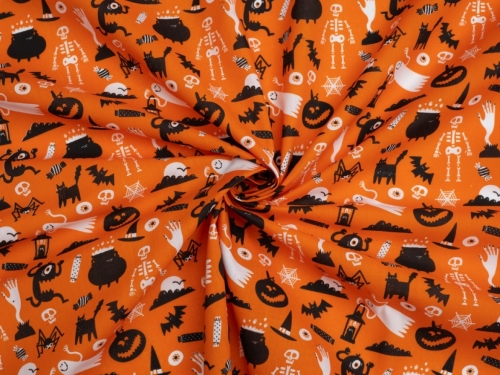 Printed Polycotton Fabric Orange