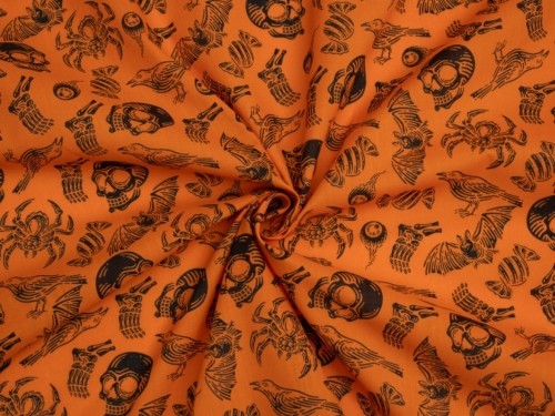 Printed Polycotton Fabric Orange