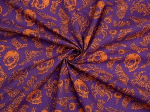 Printed Polycotton Fabric Purple