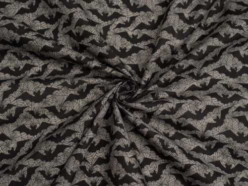Printed Polycotton Fabric Grey