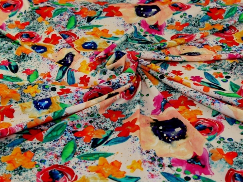 Minerva Exclusive Rose Relations Viscose Challis POD Fabric