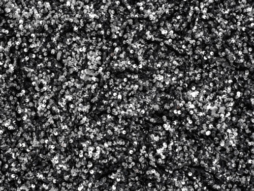 Minerva Core Range Sequin Soft Velvet Stretch Knit Fabric Silver on Black
