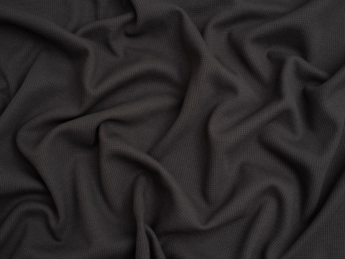 Minerva Core Range Mini Waffle Textured Stretch Knit Fabric Dark Grey