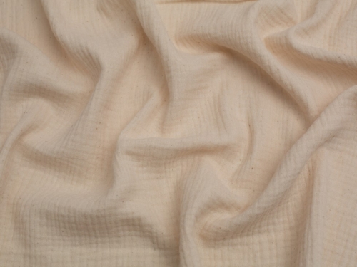 Minerva Core Range Bio Natural Cotton Double Gauze Fabric Ecru