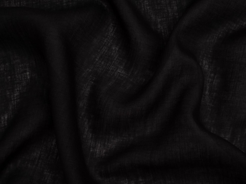 100% Fine Natural Linen Fabric Black