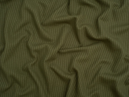 Minerva Core Range Waffle Textured Stretch Knit Fabric Olive Green