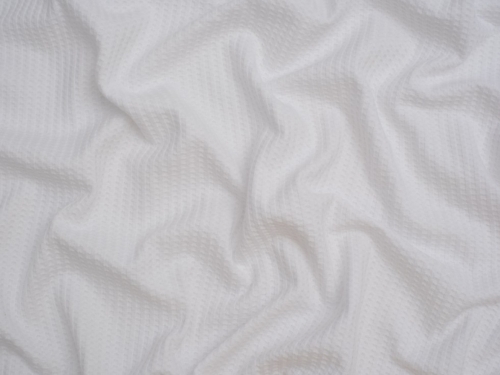 Minerva Core Range Waffle Textured Stretch Knit Fabric White