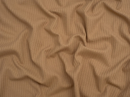 Minerva Core Range Waffle Textured Stretch Knit Fabric Beige