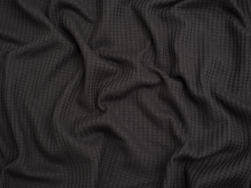 Minerva Core Range Waffle Textured Stretch Knit Fabric Dark Grey