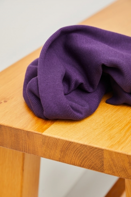 Meet MILK Neva Tencel Lyocell Cotton Rib Stretch Knit Fabric Purple Night