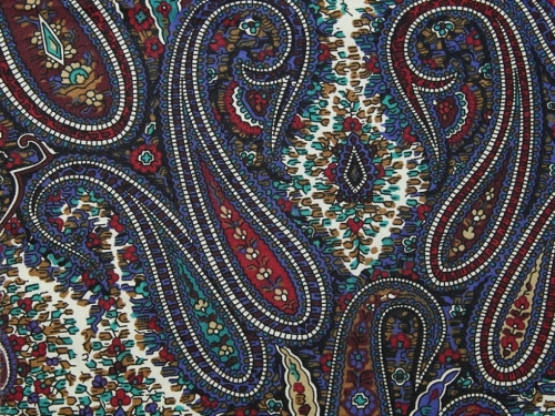 100% Cotton Poplin Fabric Blue Multi