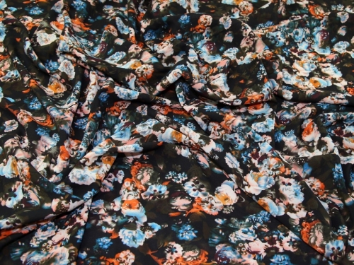 Deadstock Stretch Woven Crepe Fabric Orange
