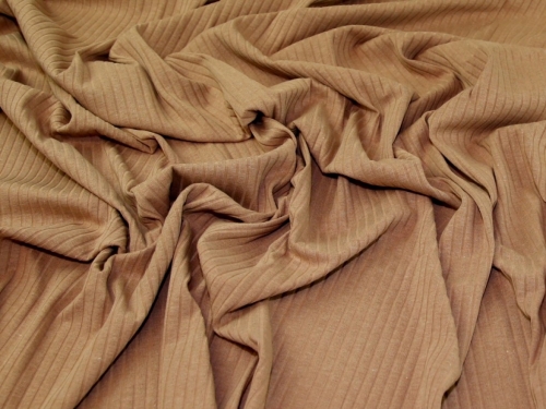 Deadstock Bandage Rib Stretch Knit Fabric Camel