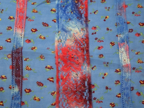 Deadstock Embroidered Georgette Fabric Sky Blue