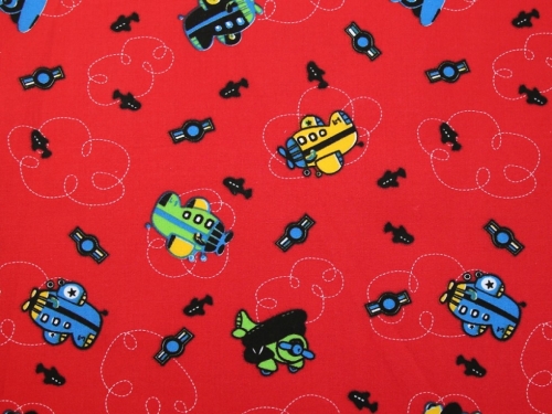 Printed Polycotton Fabric Red