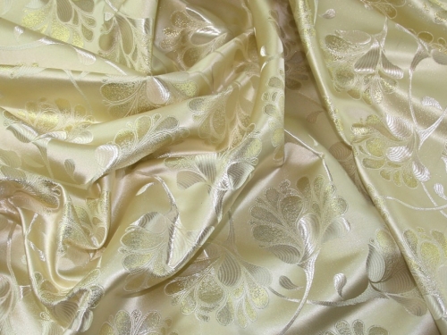 Deadstock Metallic Woven Brocade Fabric Gold