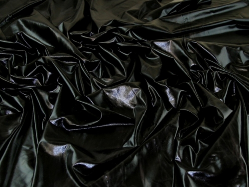 Deadstock Metallic ITY Silky Stretch Knit Fabric Black