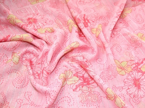 Deadstock Polyester Voile Fabric Pink