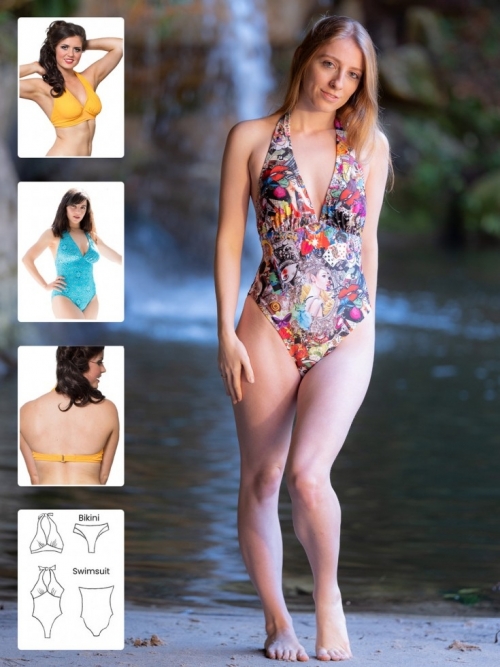 Booby Traps Paper Sewing Pattern Charli Swimsuit & Bikini