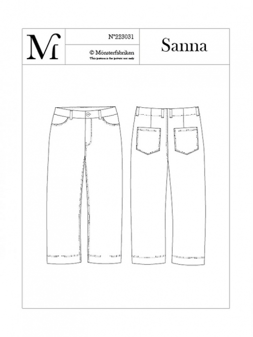 Monsterfabriken Paper Sewing Pattern Sanna Pant