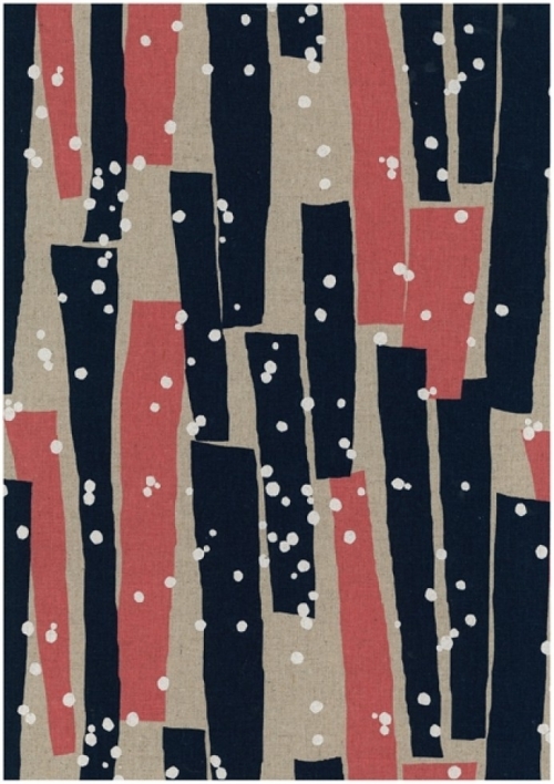 Kokka Cotton Linen Canvas Fabric Coral