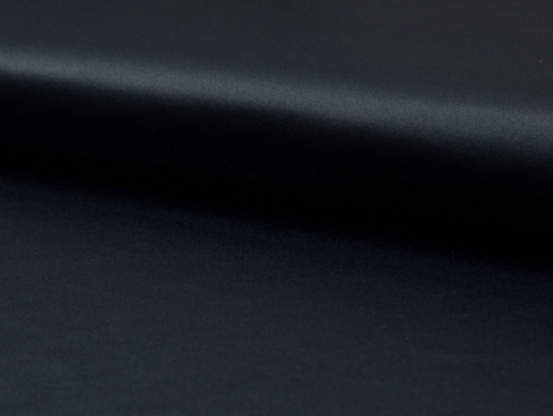 Deadstock Classico Stretch Woven Cotton Satin Fabric Navy Blue