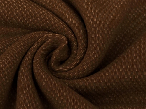 Jacquard Fleece Back Sweatshirt Stretch Knit Fabric Espresso Brown