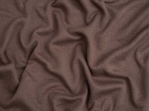 Double Layer Cotton Sweater Knit Stretch Fabric Dark Brown