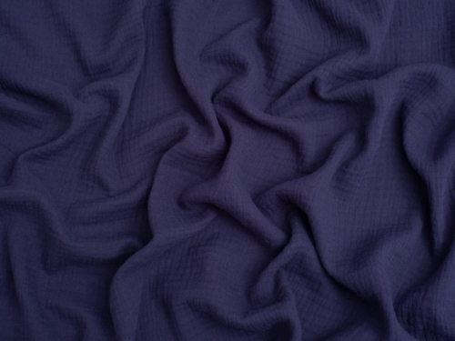 Minerva Core Range Cotton Double Gauze Fabric Dark Jeans Blue