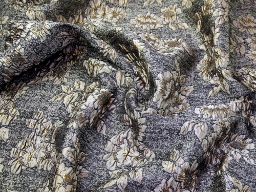Deadstock Textured Woven Brocade Fabric Gold