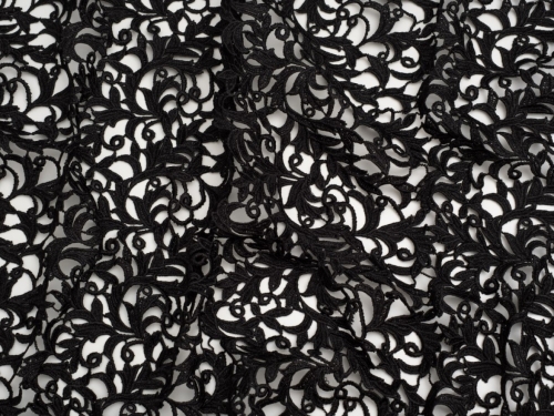 Minerva Core Range Heavy Guipure Lace Fabric Black