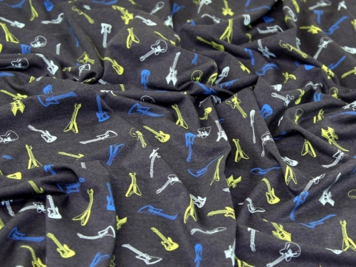 John Louden Cotton Jersey Stretch Knit Fabric Charcoal