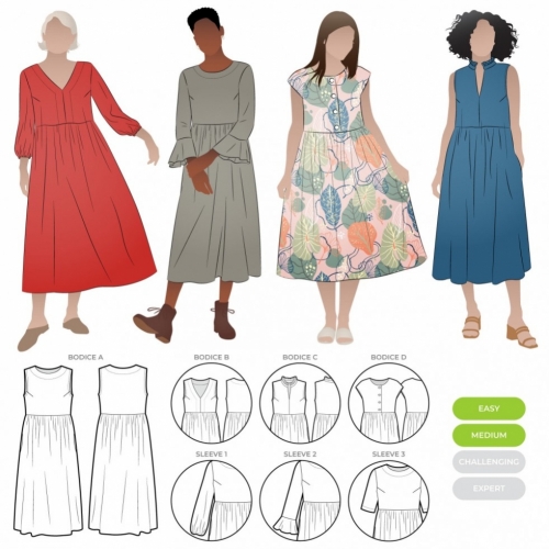 Style Arc Paper Sewing Pattern Montana Dress Extension Pack