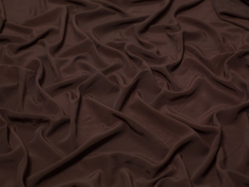 Minerva Core Range Polyester Morrocaine Crepe Fabric Chocolate Brown