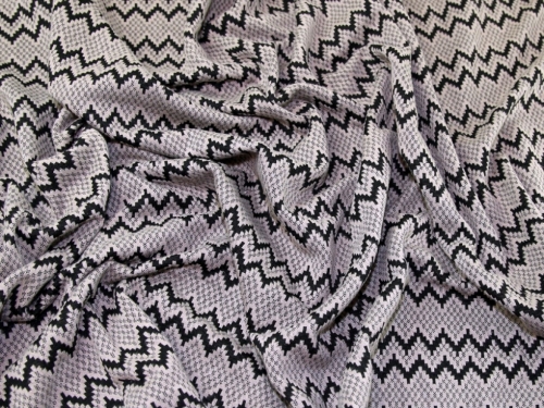 Deadstock Textured Stretch Knit Fabric Black & Mocha
