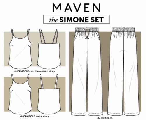 Maven Patterns Paper Sewing Pattern Simone Set