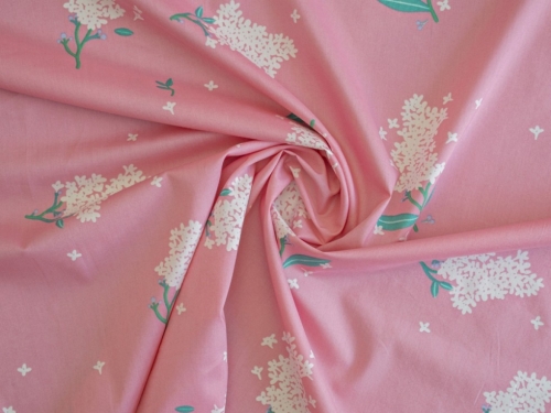 Lisa Comfort Elderflower Press Lawn Fabric Coral
