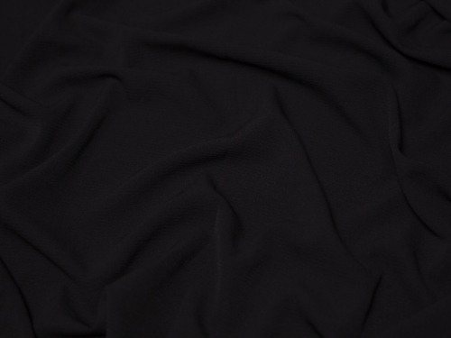 Minerva Core Range Pebble Textured Stretch Woven Crepe Fabric Black