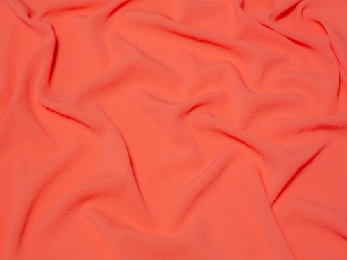 Minerva Core Range Pebble Textured Stretch Woven Crepe Fabric Coral