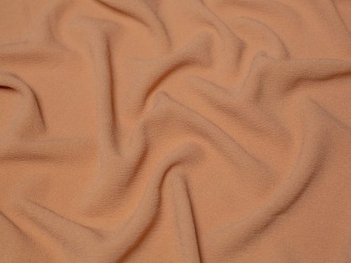Deadstock Textured Stretch Woven Crepe Fabric Camel